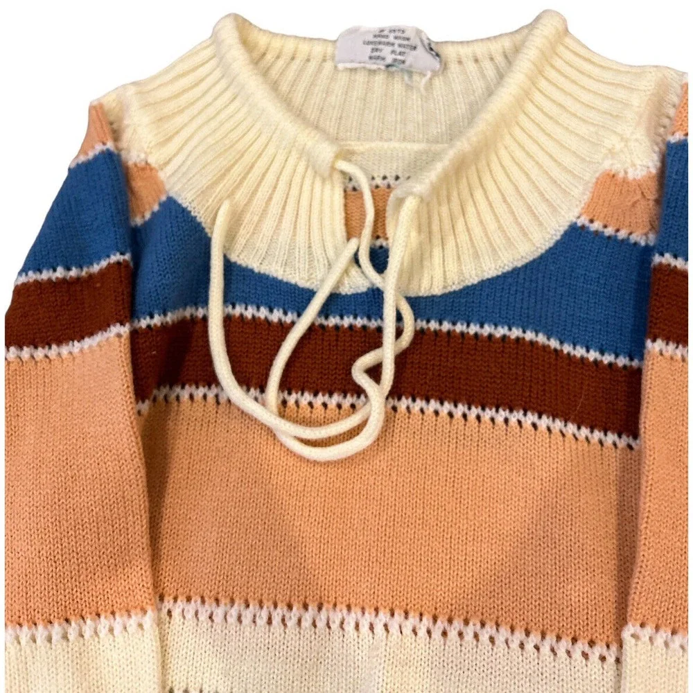 True VTG Kmart Sweater Girls 14‎ Browns Acrylic Pullover 70s 80s